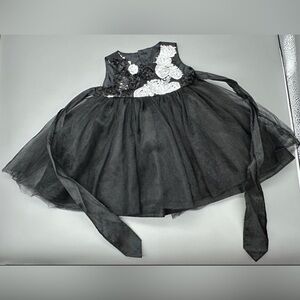 Marmellata Baby Girls Dress Size 6Months Black & White w/Tuelle Netting bottom